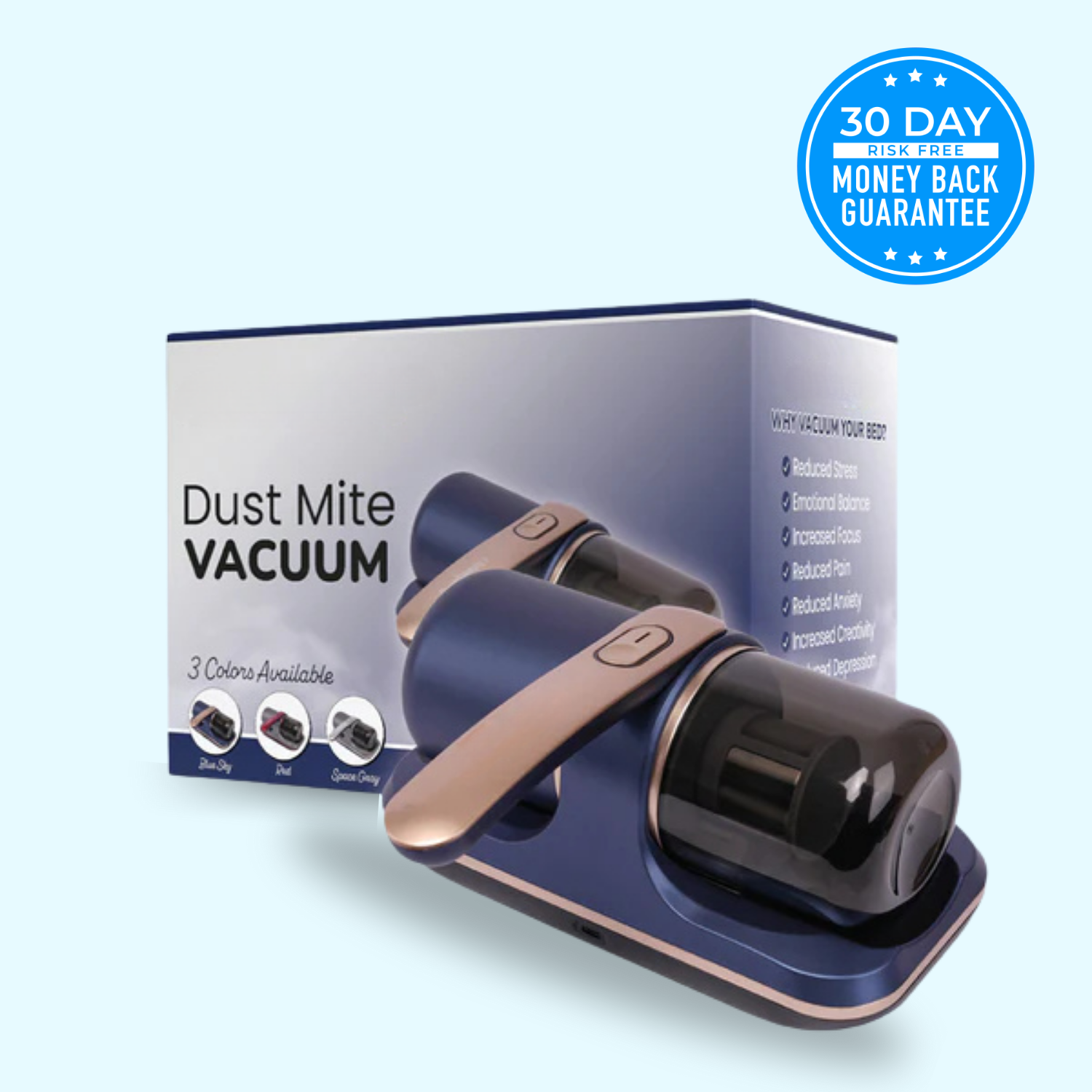 HelioMD Allervac Bed Vacuum - Allergen Removal